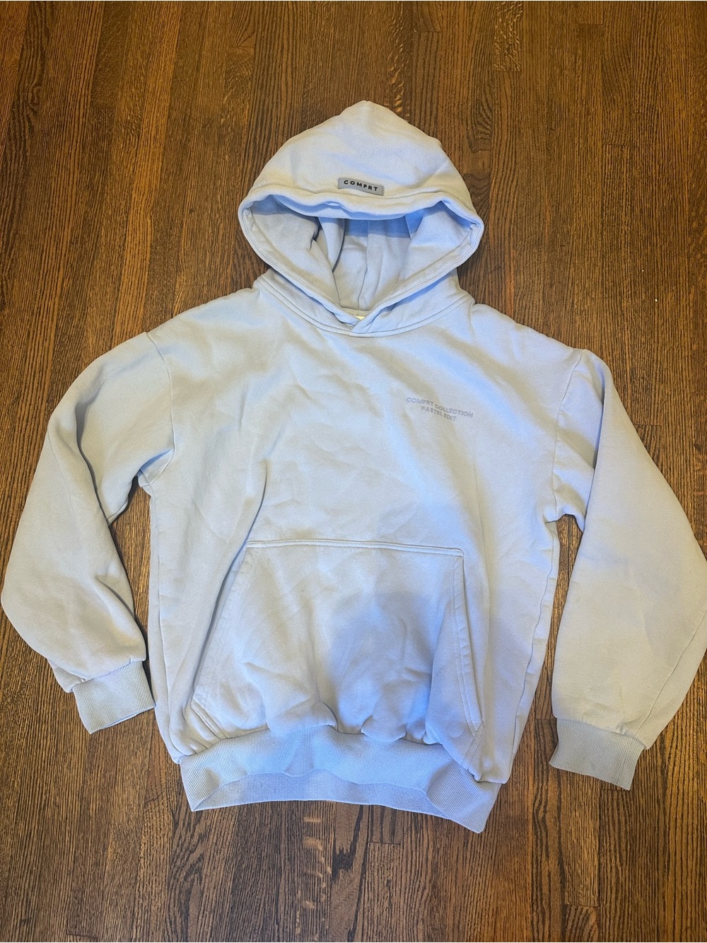 Comfrt Light Blue Hooded Sweatshirt - pastel edit